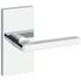 Baldwin Square Passage Door Lever Set with 5 Inch Rectangle Rose from the Reserve Collection Polished Chrome