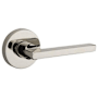 Baldwin Square Passage Leverset with Contemporary Round Rose Lifetime Polished Nickel