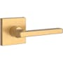 Baldwin Square Passage Door Lever Set with Contemporary Square Rosette Lifetime Satin Brass