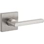 Baldwin Square Passage Door Lever Set with Contemporary Square Rosette Satin Nickel