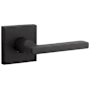 Baldwin Square Passage Door Lever Set with Contemporary Square Rosette Satin Black