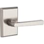 Baldwin Taper Passage Leverset with Rustic Square Rose White Bronze
