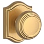 Baldwin Traditional Passage Door Knob with Arch Rose Lifetime Satin Brass
