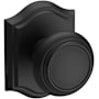 Baldwin Traditional Passage Door Knob with Arch Rose Satin Black