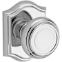 Baldwin Traditional Passage Door Knob with Arch Rose Polished Chrome