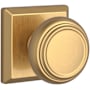 Baldwin Traditional Passage Door Knob with Square Rose Lifetime Satin Brass