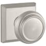 Baldwin Traditional Passage Door Knob with Square Rose Satin Nickel