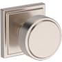 Baldwin Vashon Passage Door Knob Set with Stepped Square Rose from the Reserve Collection Satin Nickel