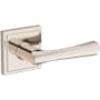 Baldwin Wyndcliff Passage Door Lever Set with Stepped Square Rose from the Reserve Collection Lifetime Polished Nickel