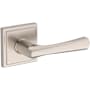 Baldwin Wyndcliff Passage Door Lever Set with Stepped Square Rose from the Reserve Collection Satin Nickel
