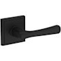 Baldwin Wyndcliff Passage Door Lever Set with Stepped Square Rose from the Reserve Collection Satin Black