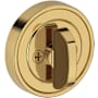 Baldwin Recessed Round Solid Brass One Sided Patio Deadbolt from the Reserve Collection Lifetime Polished Brass