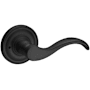 Baldwin Curve Privacy Door Lever with Round Rose Satin Black