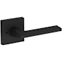 Baldwin Anaheim Hills Privacy Door Lever Set with Contemporary Square Rose from the Reserve Collection Satin Black