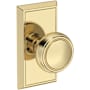 Baldwin Bremerton Privacy Door Knob Set with Chamfered 5" Rose from the Reserve Collection Non-Lacquered Brass