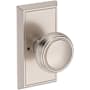 Baldwin Bremerton Privacy Door Knob Set with Chamfered 5" Rose from the Reserve Collection Satin Nickel