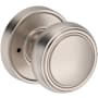 Baldwin Bremerton Privacy Door Knob Set with Recessed Round Rose from the Reserve Collection Satin Nickel