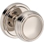 Baldwin Bremerton Privacy Door Knob Set with Stepped Round Rose from the Reserve Collection Lifetime Polished Nickel