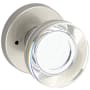 Baldwin Contemporary Crystal Privacy Door Knob Set with Contemporary Round Rose from the Reserve Collection Satin Nickel