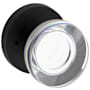Baldwin Contemporary Crystal Privacy Door Knob Set with Contemporary Round Rose from the Reserve Collection Satin Black