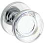 Baldwin Contemporary Crystal Privacy Door Knob Set with Contemporary Round Rose from the Reserve Collection Polished Chrome