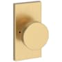 Baldwin Contemporary Privacy Door Knob Set with 5 Inch Rectangle Rose from the Reserve Collection Lifetime Satin Brass
