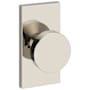 Baldwin Contemporary Privacy Door Knob Set with 5 Inch Rectangle Rose from the Reserve Collection Lifetime Polished Nickel