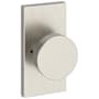 Baldwin Contemporary Privacy Door Knob Set with 5 Inch Rectangle Rose from the Reserve Collection Satin Nickel