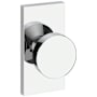 Baldwin Contemporary Privacy Door Knob Set with 5 Inch Rectangle Rose from the Reserve Collection Polished Chrome
