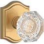 Baldwin Crystal Privacy Door Knob with Arch Rose Lifetime Satin Brass