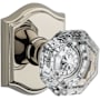 Baldwin Crystal Privacy Door Knob with Arch Rose Lifetime Polished Nickel