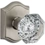 Baldwin Crystal Privacy Door Knob with Arch Rose Satin Nickel