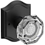 Baldwin Crystal Privacy Door Knob with Arch Rose Satin Black