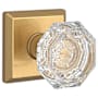 Baldwin Crystal Privacy Door Knob with Square Rose Lifetime Satin Brass