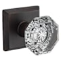 Baldwin Crystal Privacy Door Knob with Square Rose Venetian Bronze