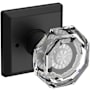Baldwin Crystal Privacy Door Knob with Square Rose Satin Black