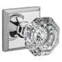 Baldwin Crystal Privacy Door Knob with Square Rose Polished Chrome