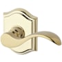 Baldwin Curve Privacy Leverset with Traditional Arch Rose Lifetime Polished Brass