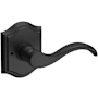Baldwin Curve Privacy Leverset with Traditional Arch Rose Satin Black