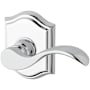 Baldwin Curve Privacy Leverset with Traditional Arch Rose Polished Chrome