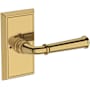 Baldwin Dunsmoor Privacy Door Lever Set with Chamfered 5" Rose from the Reserve Collection Lifetime Polished Brass
