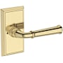 Baldwin Dunsmoor Privacy Door Lever Set with Chamfered 5" Rose from the Reserve Collection Non-Lacquered Brass
