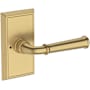 Baldwin Dunsmoor Privacy Door Lever Set with Chamfered 5" Rose from the Reserve Collection Lifetime Satin Brass