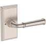 Baldwin Dunsmoor Privacy Door Lever Set with Chamfered 5" Rose from the Reserve Collection Satin Nickel