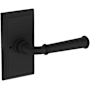 Baldwin Dunsmoor Privacy Door Lever Set with Chamfered 5" Rose from the Reserve Collection Satin Black