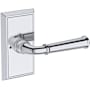 Baldwin Dunsmoor Privacy Door Lever Set with Chamfered 5" Rose from the Reserve Collection Polished Chrome
