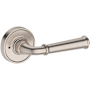 Baldwin Dunsmoor Privacy Door Lever Set with Recessed Round Rose from the Reserve Collection Satin Nickel