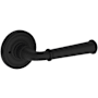 Baldwin Dunsmoor Privacy Door Lever Set with Traditional Round Rose from the Reserve Collection Satin Black