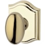 Baldwin Ellipse Privacy Door Knob with Arch Rose Lifetime Polished Brass