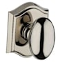 Baldwin Ellipse Privacy Door Knob with Arch Rose Lifetime Polished Nickel